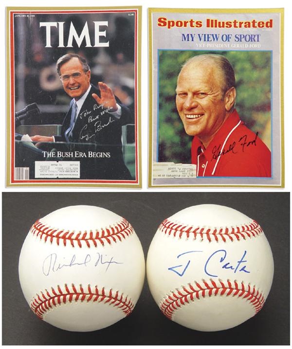 Americana Autographs - Presidential Signed Baseballs & Covers (4)