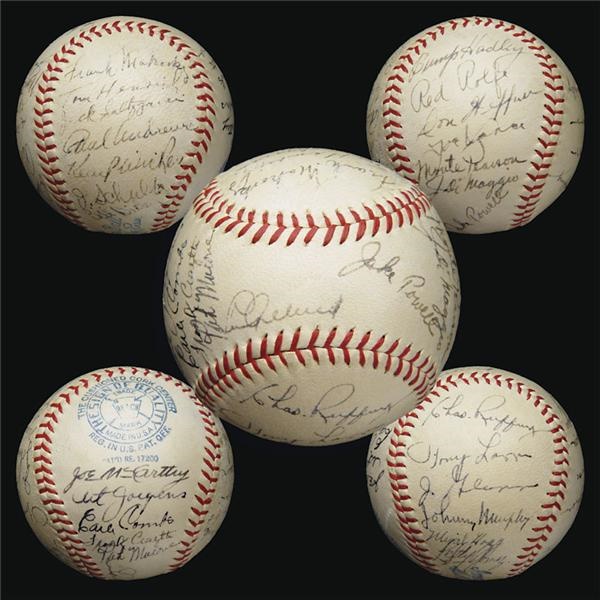NY Yankees, Giants & Mets - Exceptional 1937 New York Yankees Team Signed Baseball