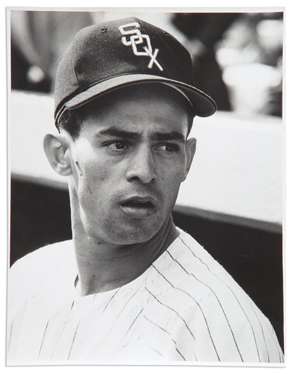 Baseball Autographs - Luis Aparicio Signed Oversized Photo to Nellie Fox (11x14")
