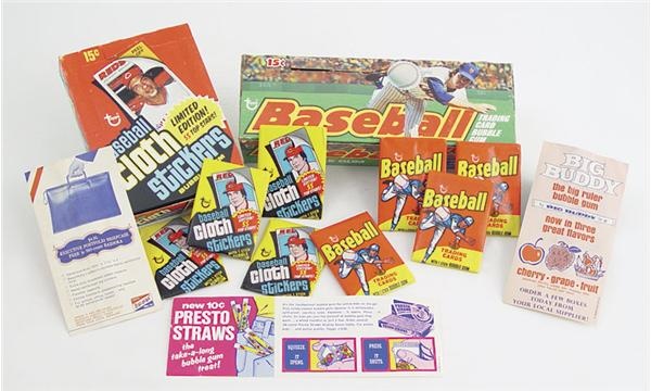 1975 Topps Baseball & 1977 Topps Cloth Stickers Wax Boxes