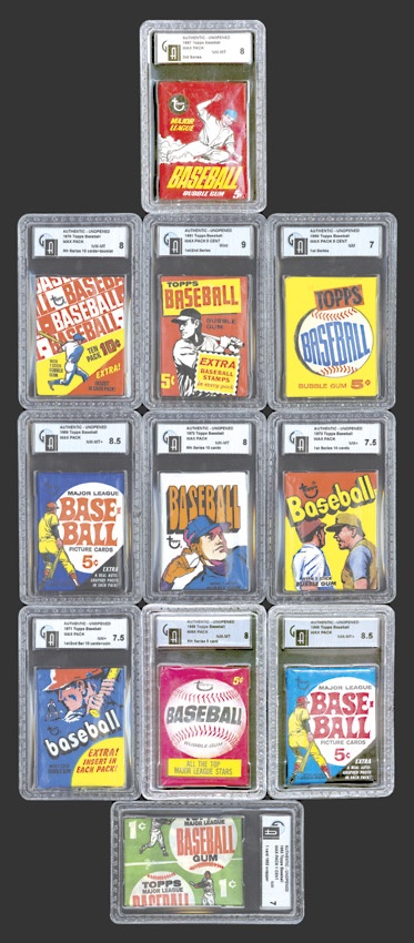 1960-1973 Topps Unopened Baseball Pack Collection (11)