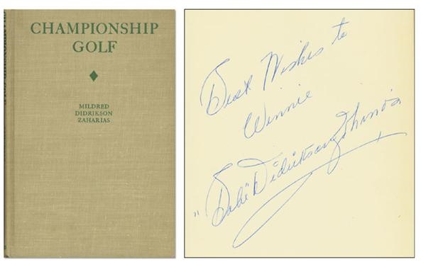 Golf - "Babe" Didrickson Zaharias Signed Book