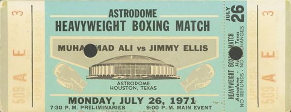 Muhammad Ali - July 26, 1971 Muhammad Ali vs. Jimmy Ellis Full Ticket (5.75x2")