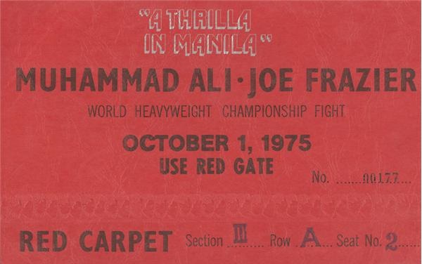 - "A Thrilla in Manila" Official Site Ticket (4.25x7")