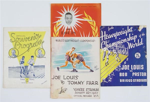 Joe Louis - Four Joe Louis Fight Programs (1936-50)