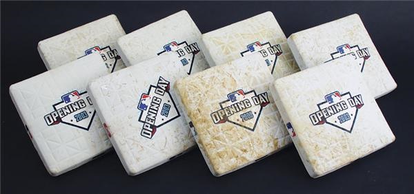 Baseball Equipment - Set of 2003 National League Opening Day Game Used Bases (8)