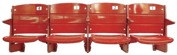 Stadium Artifacts - Cincinnati Reds Cinergy Field Row of Four Stadium Seats