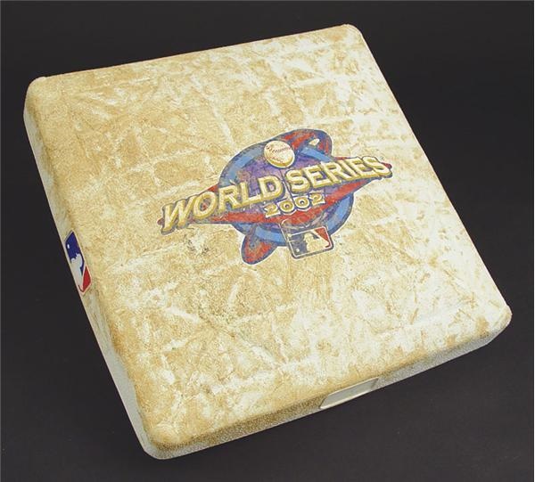 NY Yankees, Giants & Mets - 2002 World Series Game 2 Used Base
