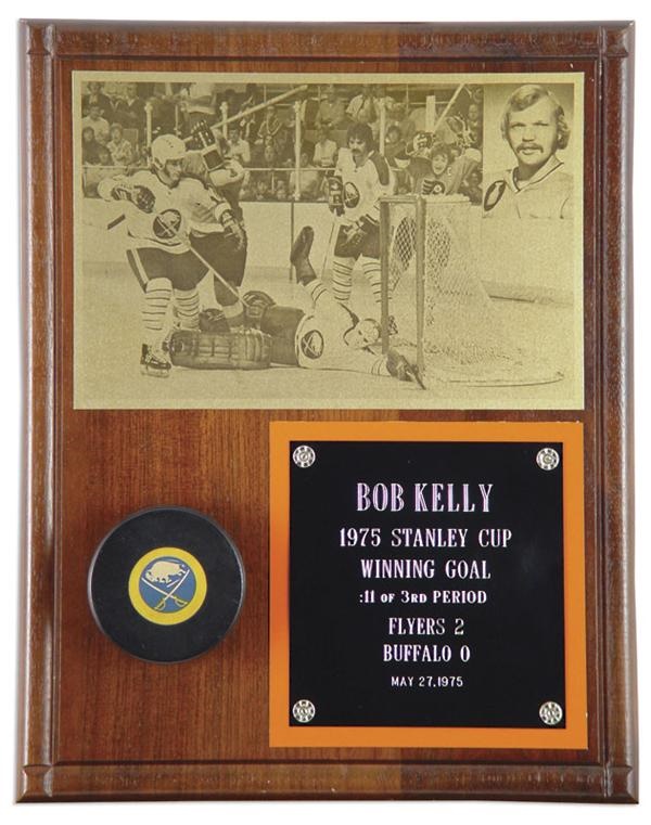 Hockey Memorabilia - 1974-75 Stanley Cup Game Winning Goal Puck of Bob "Hound Dog" Kelly