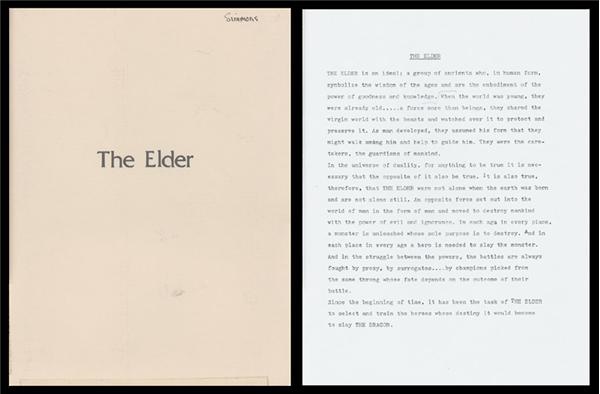 KISS - Gene Simmons’ Personally Owned Copy of <i>The Elder</i> Screenplay