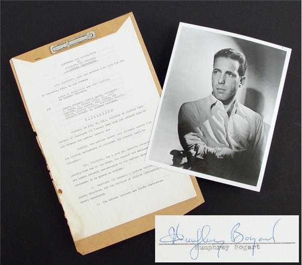 Hollywood - 1949 Humphrey Bogart Signed Contract
