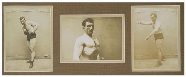 Muhammad Ali & Boxing - James J. Jeffries Three Cabinet Photo Display (28x14")