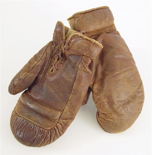 - Stanley Ketchel Fight Worn Boxing Gloves