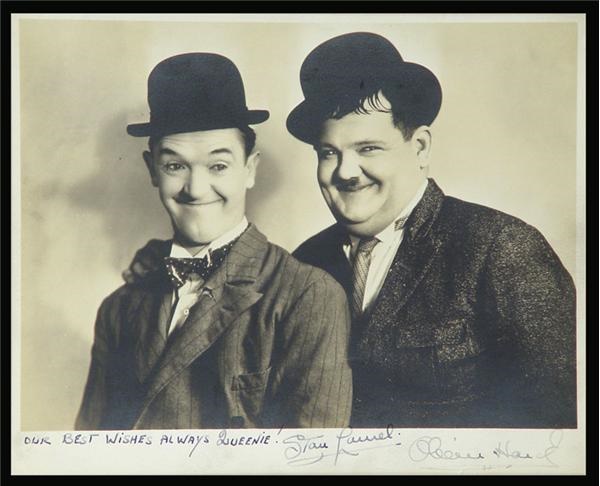 Laurel & Hardy Signed Studio Photo