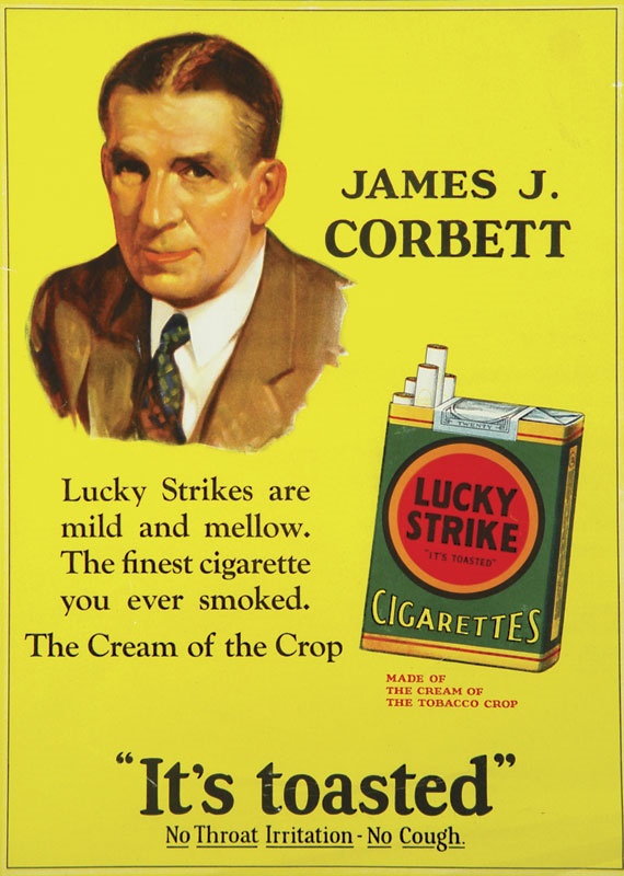 - James J. Corbett Lucky Strike Advertising Poster (14x19")