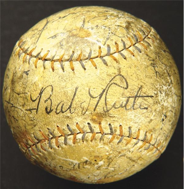1930 Babe Ruth & Yankees Team Signed Baseball