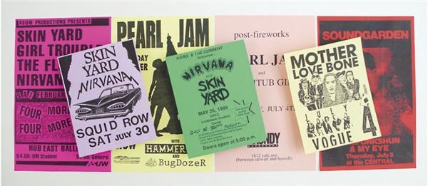 Posters and Handbills - Seattle Sound Handbill Collection w/ Nirvana, Soundgarden, & Pearl Jam (26)