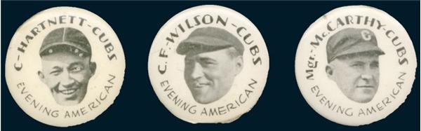 Ernie Davis - 1930 Evening American Pins of Hartnett, McCarthy & Wilson