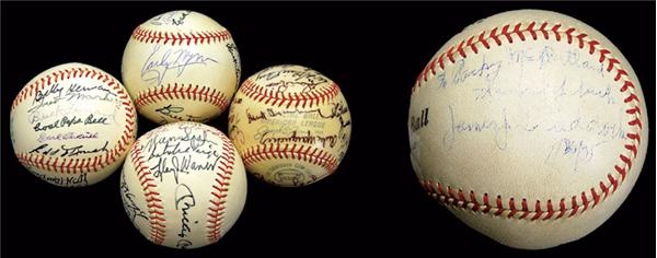 Autographed Baseballs - Exceptional Hall of Fame & James J. Braddock Baseballs (5)