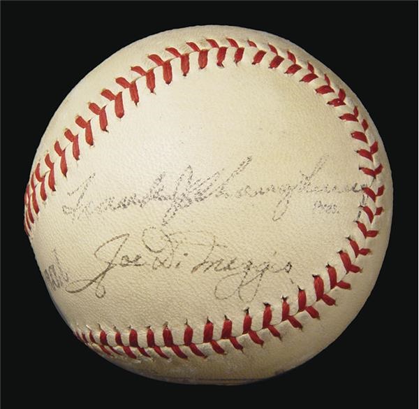 Single Signed Baseballs - Rookie Era Joe DiMaggio Single Signed Baseball