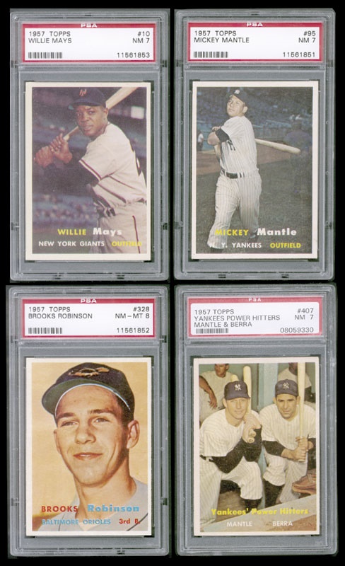 Baseball and Trading Cards - 1957 Topps Baseball Set with the Four Checklists (411)