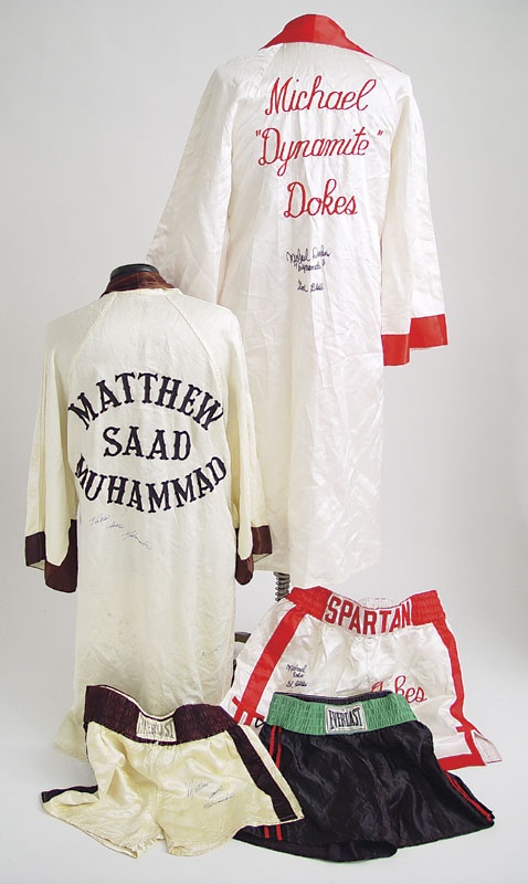 - Boxing Champions Collection of Fight Worn Robes & Trunks (5)