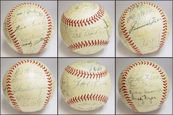 1937 A.L. All-Stars Signed Baseball
