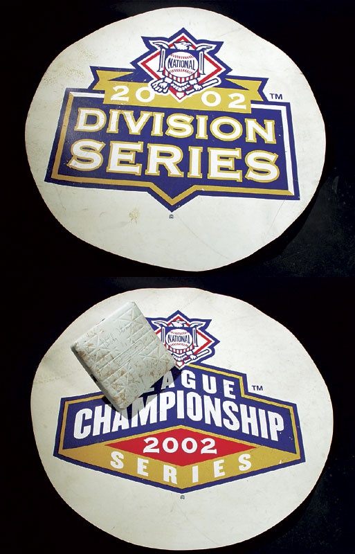 Baseball Equipment - (2) Remember "51" Game Used On Deck Circles & Base