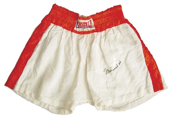 - Muhammad Ali Autographed Fight Worn Trunks from Mac Foster Fight