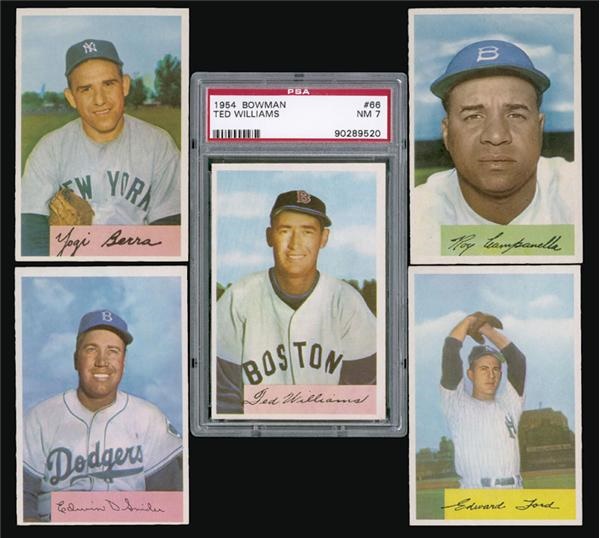 Baseball and Trading Cards - 1954 Bowman Baseball Set w/ Ted Williams PSA 7