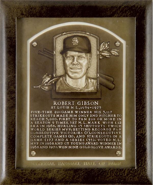 Bob Gibson - Bob Gibson’s 1975 National Baseball Hall of Fame Induction Plaque