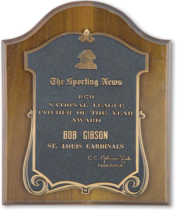 Bob Gibson - 1970 Sporting News NL Pitcher of the Year Award (10x12")