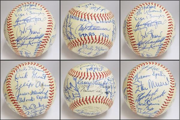 Bob Gibson - 1962 National League All Star Team Signed Baseball