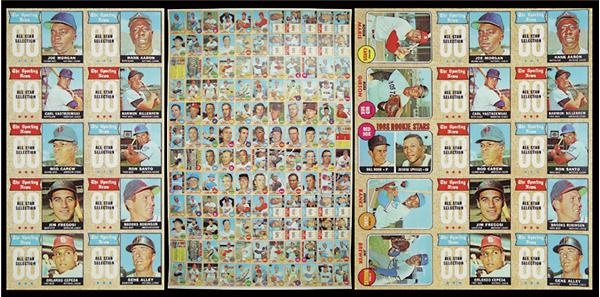 Baseball Uncut Sheets - 1968 Topps Baseball Full Uncut Sheet with All Stars