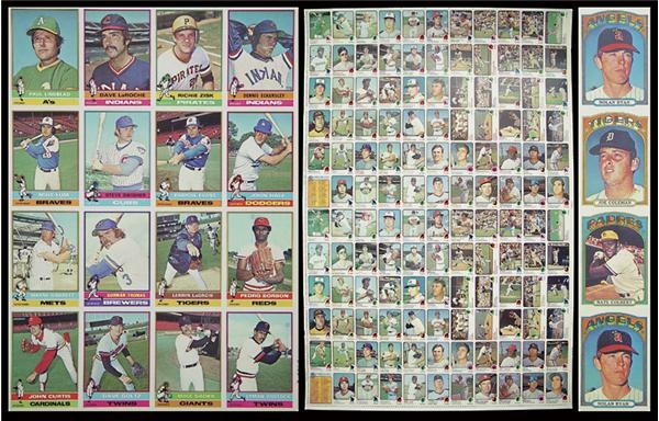 1972, 1973, and 1976 Topps Baseball Uncut Sheets