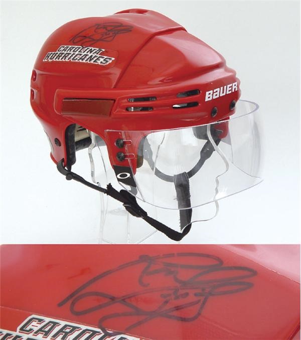 Hockey Equipment - Ron Francis 2002-03 Autographed Game Used Helmet