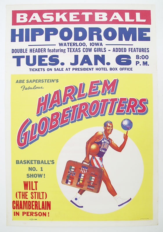 Wilt Chamberlain Harlem Globetrotters Poster (41x28”)