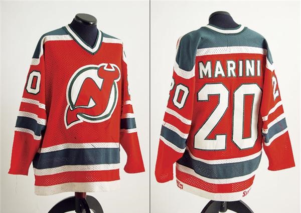 Hockey Sweaters - 1982-83 Hector Marini Game Worn New Jersey Devils Jersey