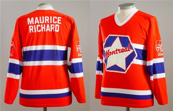 Hockey Sweaters - 1980's Maurice Richard Game Worn NHL Old Timers Jersey