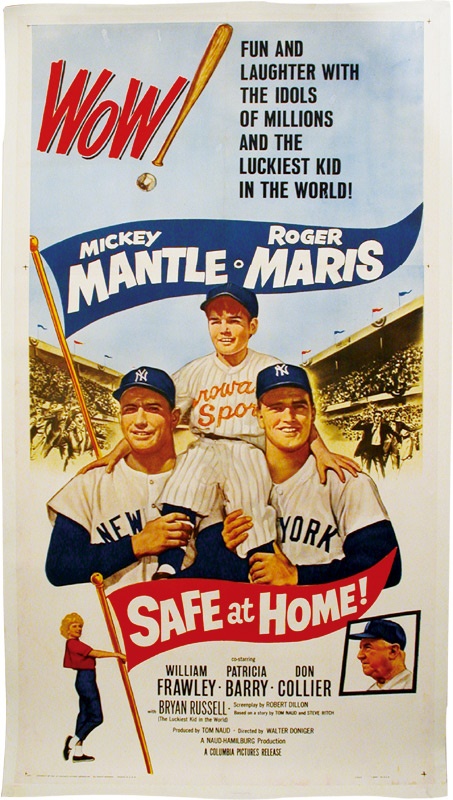 Mantle and Maris - Safe At Home Three Sheet Movie Poster  (41x81")