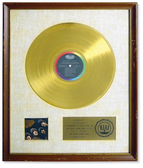 - 1965 "Rubber Soul" Gold Record Award