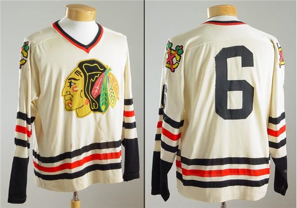 - Late 1960’s Game Worn Chicago Black Hawks Jersey