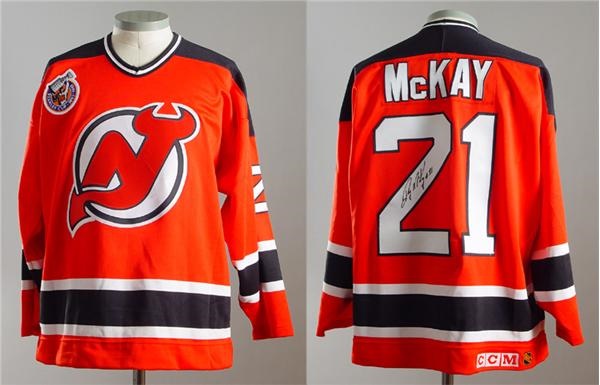 Hockey Sweaters - 1992-93 New Jersey Devils Randy McKay Game Worn Jersey