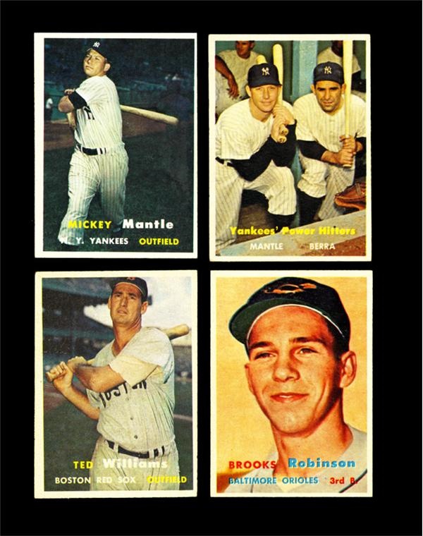 - 1957 Topps Baseball Near Complete Set
