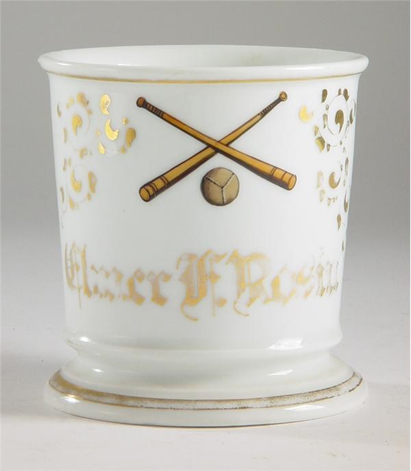 - 19th Century Lemon Peel Baseball Shaving Mug