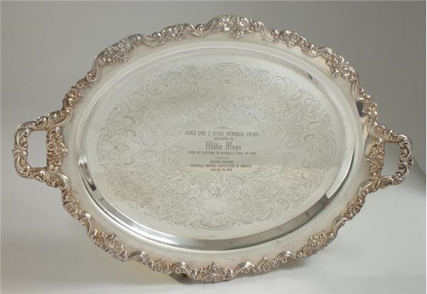 Baseball Awards - 1979 Willie Mays Hall of Fame Induction Tray