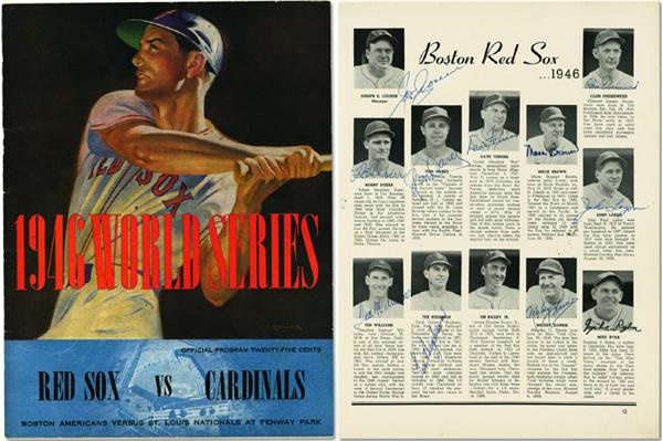 Boston Sports - 1946 Boston Red Sox Signed World Series Program