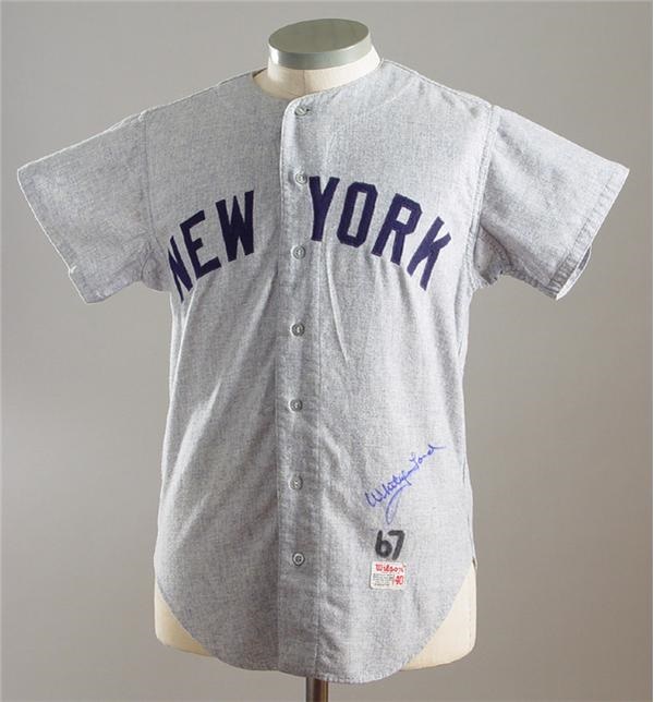 NY Yankees, Giants & Mets - 1967 Whitey Ford Game Worn New York Yankees Jersey