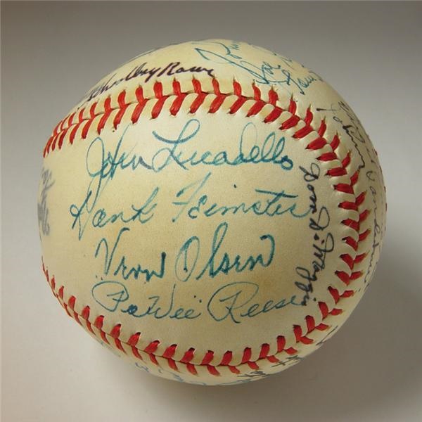 Autographed Baseballs - 1944 World War II All Stars Signed Baseball