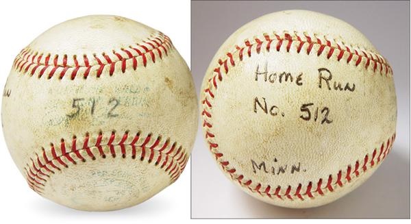 The Mickey Mantle Estate - Mickey Mantle Home Run #512 Baseball